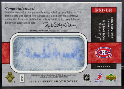 2006-07 UD Sweet Shot Signature Shots Ice Signings Larry Robinson SSI-LR Auto