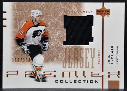 2002-03 UD Premier Collection Bronze Jersey John LeClair 160/300 Jersey 0745