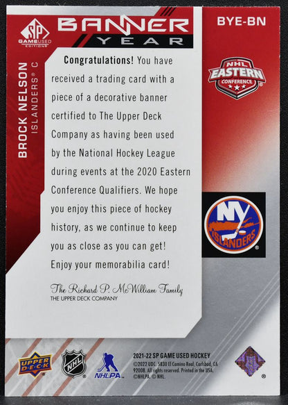 2021-22 SPGU 2021 NHL Eastern Conference Banner Year Relics Nelson Jersey 3888