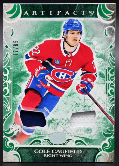2024-25 UD Artifacts Cole Caufield 64 Montreal Canadiens 17/65 Jersey