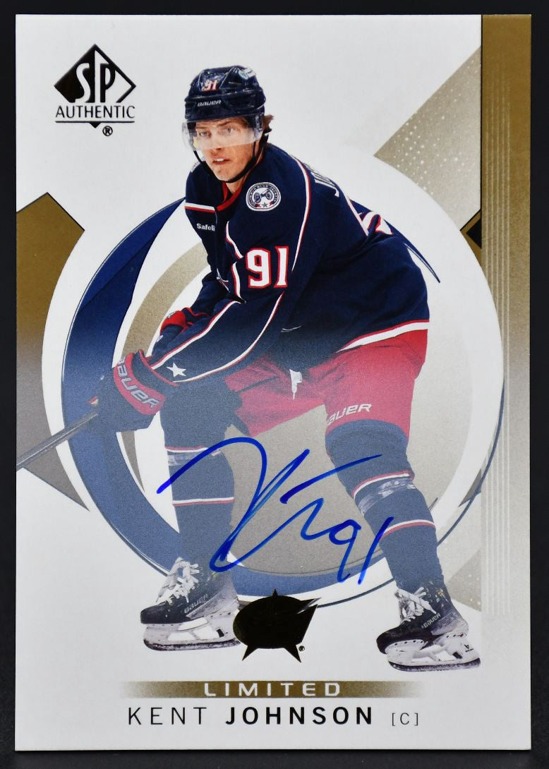 2024-25 SP Authentic Auto Limited Kent Johnson 37 Columbus Blue Jackets Auto