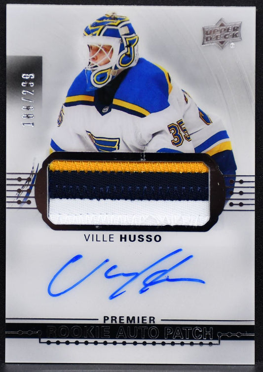 2017-18 UD Premier Rookie Auto Patch Ville Husso AR-VH RC Auto 188/299