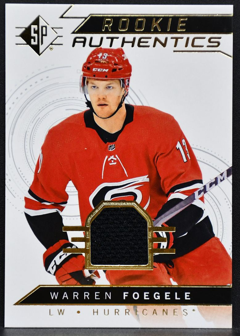 2018-19 SP RC Authentics Jersey Warren Foegele 131 Carolina Hurricanes RC Jersey 6775