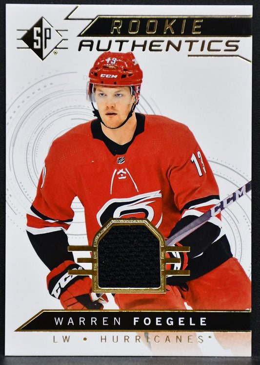 2018-19 SP RC Authentics Jersey Warren Foegele 131 Carolina Hurricanes RC Jersey 6775