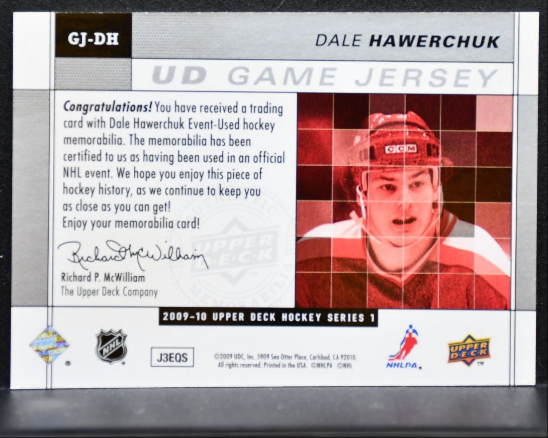 2009-10 Upper Deck Series 1 UD Game Jerseys Dale Hawerchuk Jets Jersey 3353