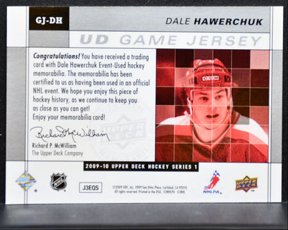 2009-10 Upper Deck Series 1 UD Game Jerseys Dale Hawerchuk Jets Jersey 3353