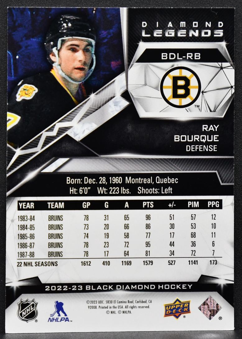 2022-23 UD Black Diamond Legends Purple Ray Bourque BDL-RB Boston Bruins 49/49 7474