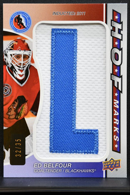 2023-24 SP Game Used HOF Marks Ed Belfour Chicago Blackhawks 32/35 Patch 0764
