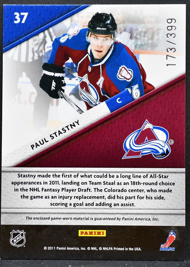 2011-12 Panini Certified Fabric of the Game Stastny 173/399 Jersey 6342