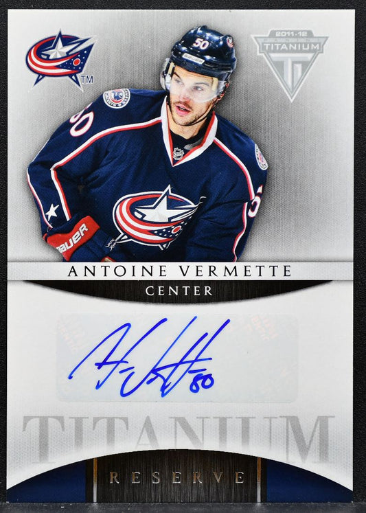 2011-12 Panini Titanium Reserve Autos Antoine Vermette Blue Jackets Auto 9167