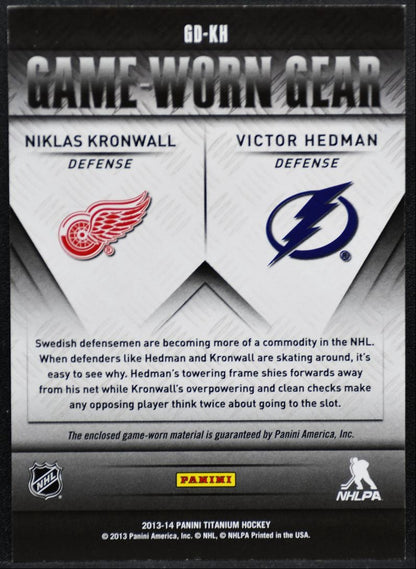 2013-14 Panini Titanium Game-Worn Gear Dual Kronwall/Hedman /300 Jersey 1570