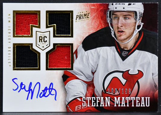 2013-14 Panini Prime Jersey Matteau 131 Devils RC Auto 189/199 Jersey 0416