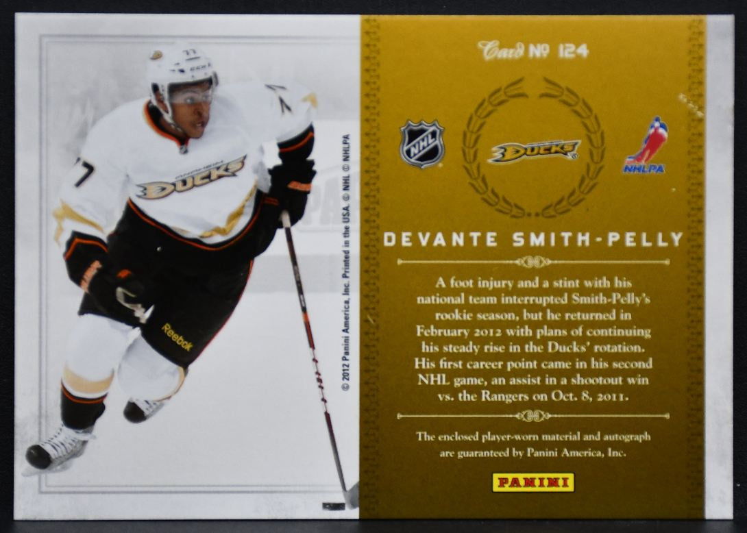 2011-12 Panini Anthology  Smith-Pelly 124 Ducks RC Auto 352/499 Jersey 0461