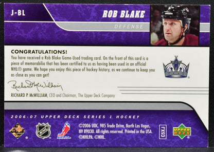 2006-07 Upper Deck Series 1 UD Game Jerseys Rob Blake J-BL Kings Jersey 2433