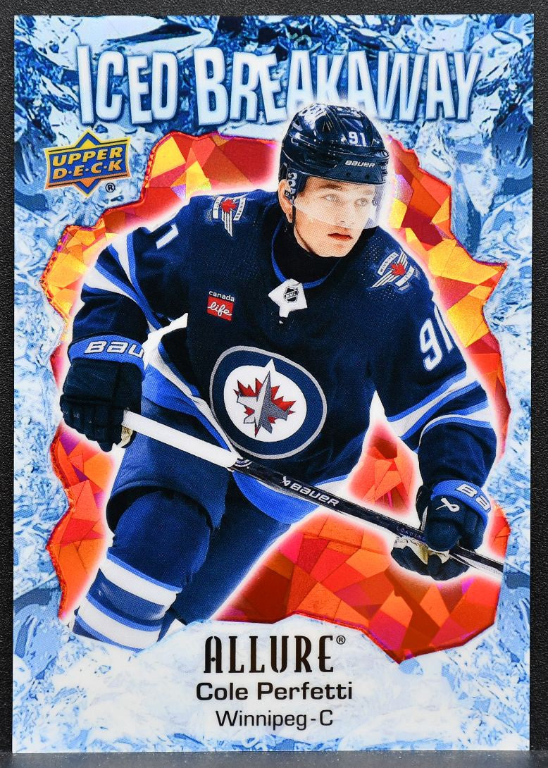 2023-24 UD Allure Iced Breakaway - Red Cole Perfetti IB-25 Jets 31/99 3062