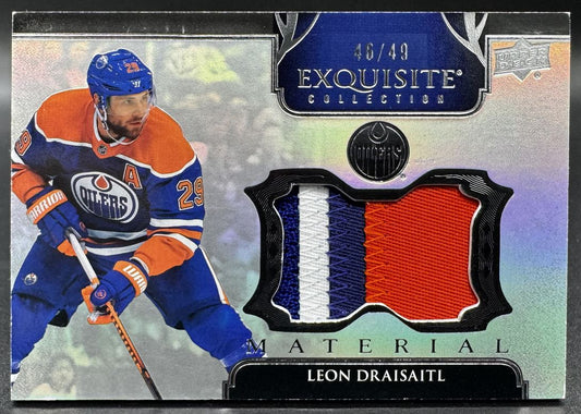 2022-23 UD Black Diamond Exquisite Collection Materials Leon Draisaitl /49