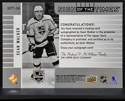 2021-22 SP Authentic 2001-02 Retro Sign of the Times Sean Walker Kings Auto 2799