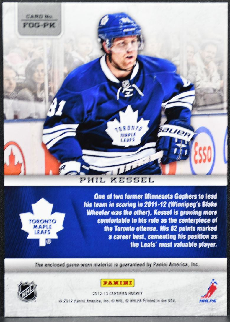 2012-13 Panini Certified Fabric of the Game Kessel Maple Leafs /299 Jersey 0405