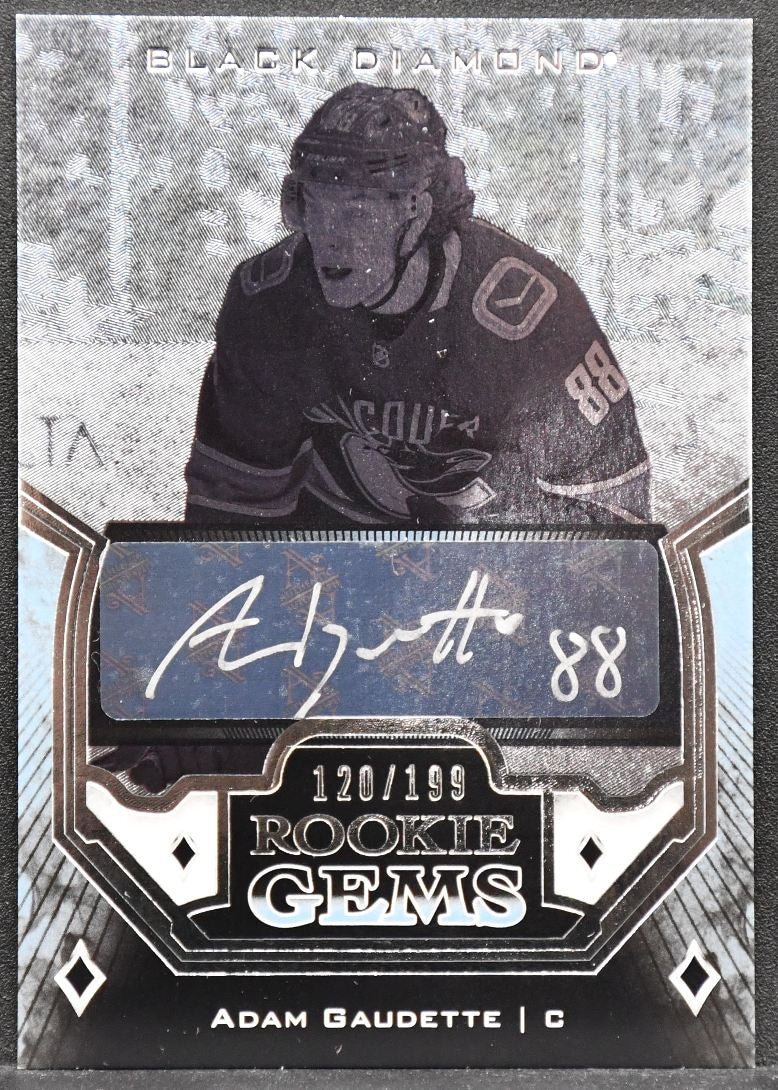 2018-19 UD Black Diamond Rookie Gems Adam Gaudette RG-AG RC Auto 120/199