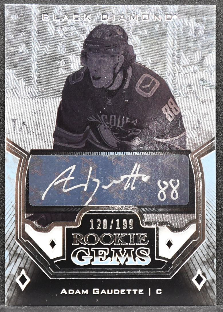 2018-19 UD Black Diamond Rookie Gems Adam Gaudette RG-AG RC Auto 120/199