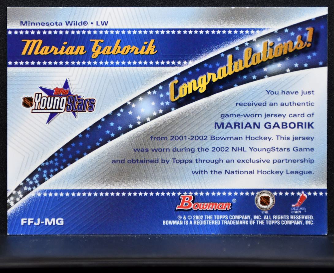 2001-02 Bowman YoungStars Fabric of the Future Jersey Marian Gaborik Jersey 6514
