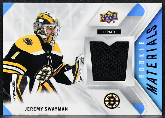 2021-22 Upper Deck Series 2 Rookie Materials Jeremy Swayman RM-JS RC Jersey 9460