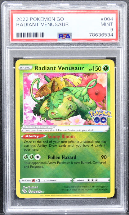 Pokémon Pokemon Go Radiant Venusaur 004/078 Radiant Rare Holofoil PSA 9