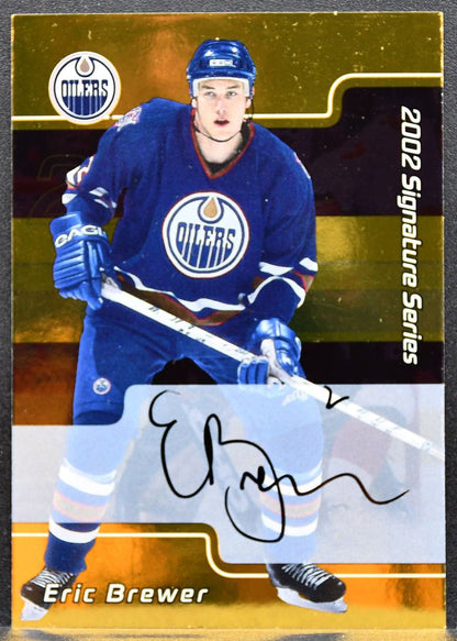 2001-02 Be a Player Signature Series Autograph Gold Eric Brewer Oilers Auto 2656