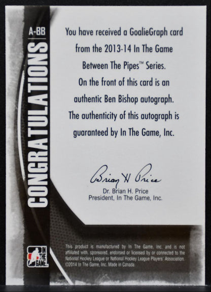 2013-14 In The Game Between the Pipes Goaliegraphs Ben Bishop Auto 9373