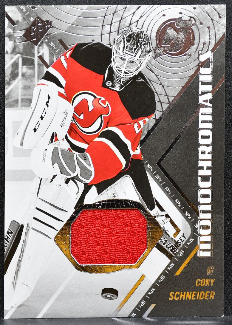 2015-16 SPx Monochromatics Jersey Cory Schneider M-CS Devils Jersey 2721