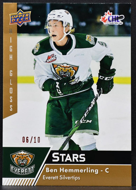 2022-23 UD CHL Stars High Gloss Ben Hemmerling 350 Everett Silvertips 06/10 3735