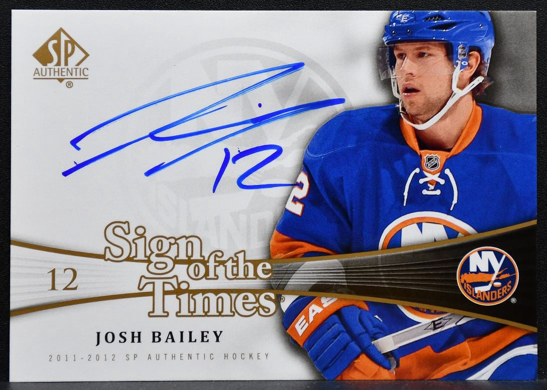 2011-12 SP Authentic Sign of the Times Josh Bailey SOT-JB Islanders Auto 9596