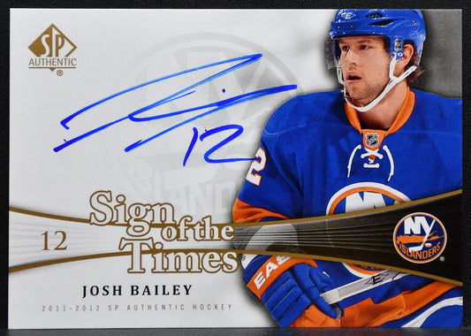 2011-12 SP Authentic Sign of the Times Josh Bailey SOT-JB Islanders Auto 9596