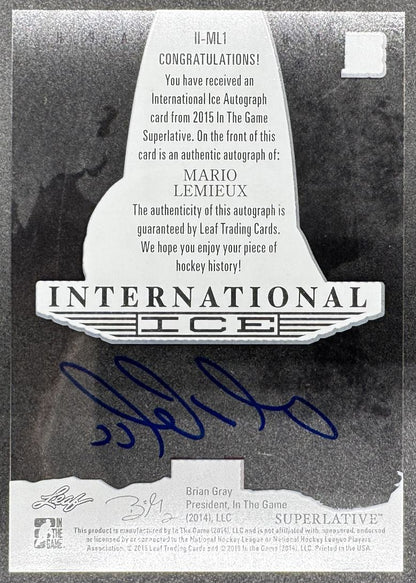 2014-15 In The Game -Used International Ice Signature Series Mario Lemieux Auto