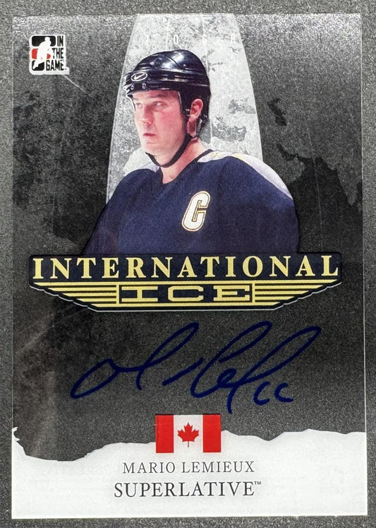 2014-15 In The Game -Used International Ice Signature Series Mario Lemieux Auto