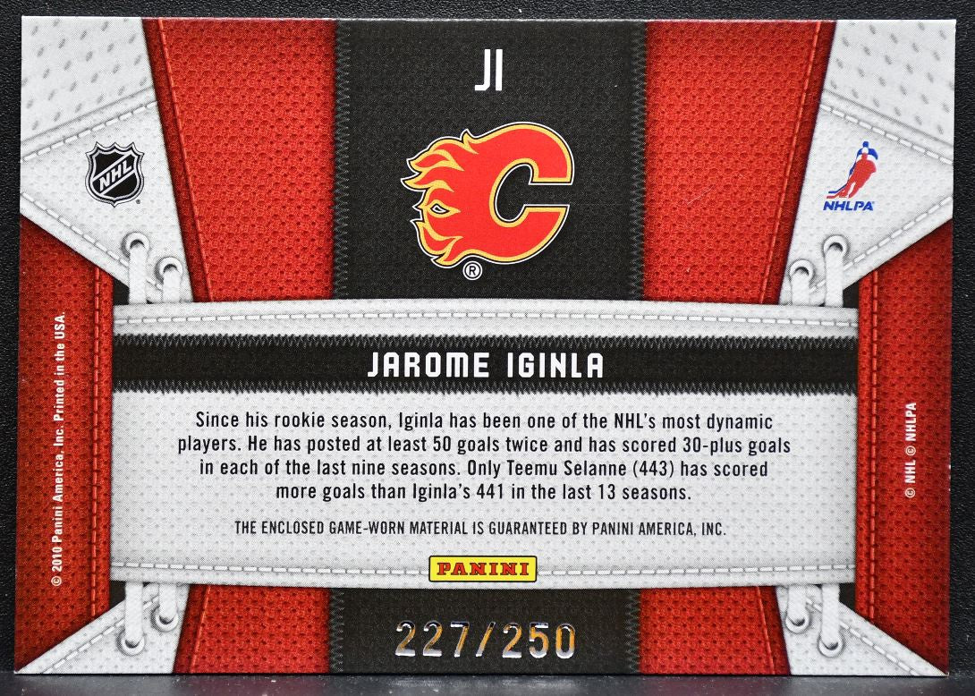 2010-11 Panini Certified Fabric of the Game Jarome Iginla Flames Jersey 8986