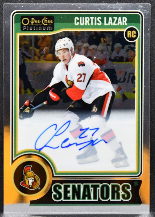2014-15 O-Pee-Chee Platinum Rookie Autographs Curtis Lazar Senators RC Auto 2502