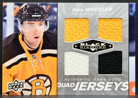 2010-11 Upper Deck Black Diamond Jerseys Quad Blake Wheeler Bruins Jersey 6821