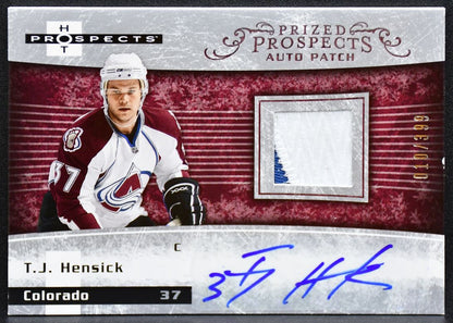 2007-08 Fleer Hot Prized Prospects Hensick Avalanche RC Auto 010/399 Patch 2902