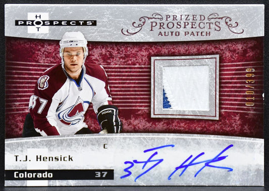 2007-08 Fleer Hot Prized Prospects Hensick Avalanche RC Auto 010/399 Patch 2902