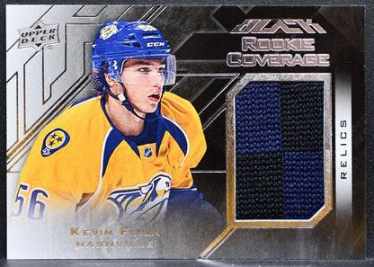 2015-16 UD Black Rookie Coverage Relics Kevin Fiala Predators RC Jersey 6397