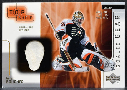 2001-02 UD Top Shelf Goalie Gear Brian Boucher LP-BB Flyers Goalie Pad 9523