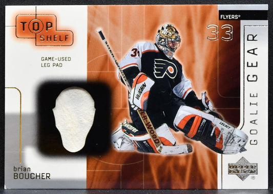 2001-02 UD Top Shelf Goalie Gear Brian Boucher LP-BB Flyers Goalie Pad 9523