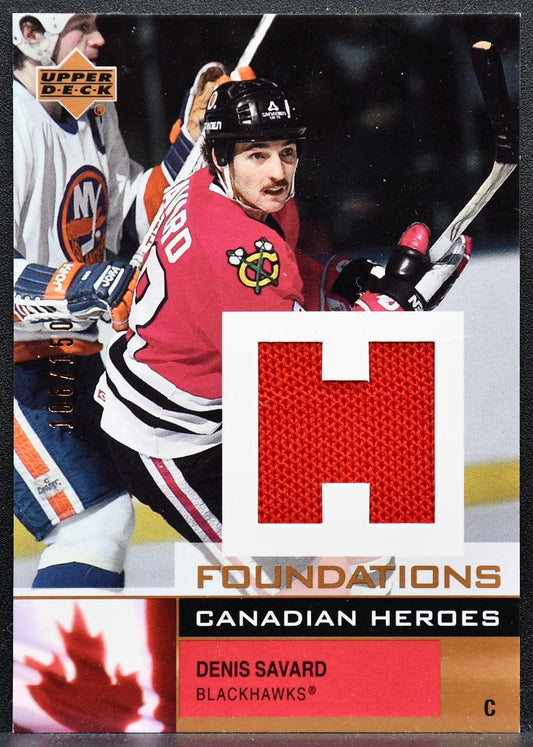 2002-03 UD Foundations Canadian Heroes Denis Savard 108/150 Jersey 3360