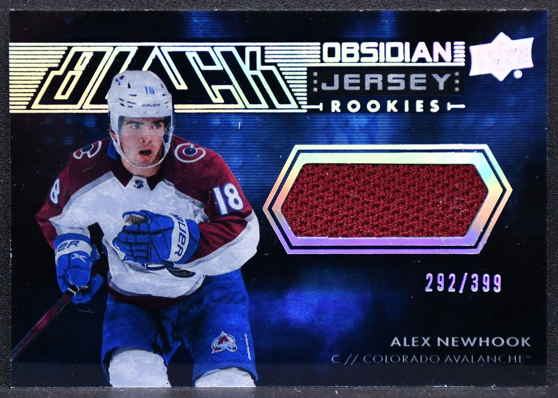 2021-22 SPx UD Black Obsidian Rookie Jersey Alex Newhook RC 292/399 Jersey 8746