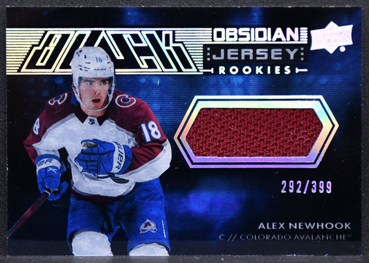 2021-22 SPx UD Black Obsidian Rookie Jersey Alex Newhook RC 292/399 Jersey 8746