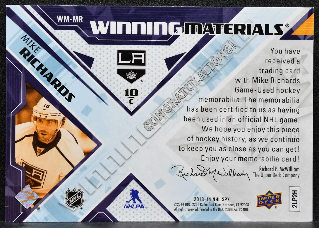 2013-14 SPx Winning Materials Mike Richards WM-MR Los Angeles Kings Jersey 5340