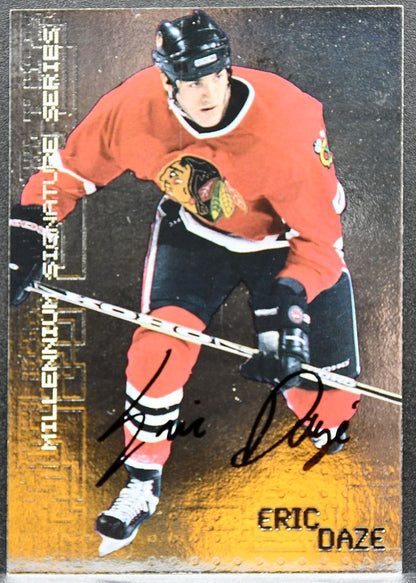 1999-100 Be a Player Millennium Autographs Eric Daze 62 Blackhawks Auto 0638
