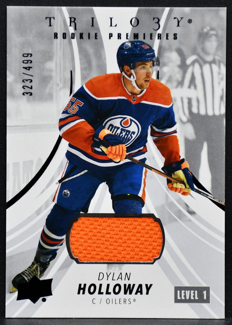 2022-23 UD Trilogy Dylan Holloway 143 Edmonton Oilers RC 323/499 Jersey