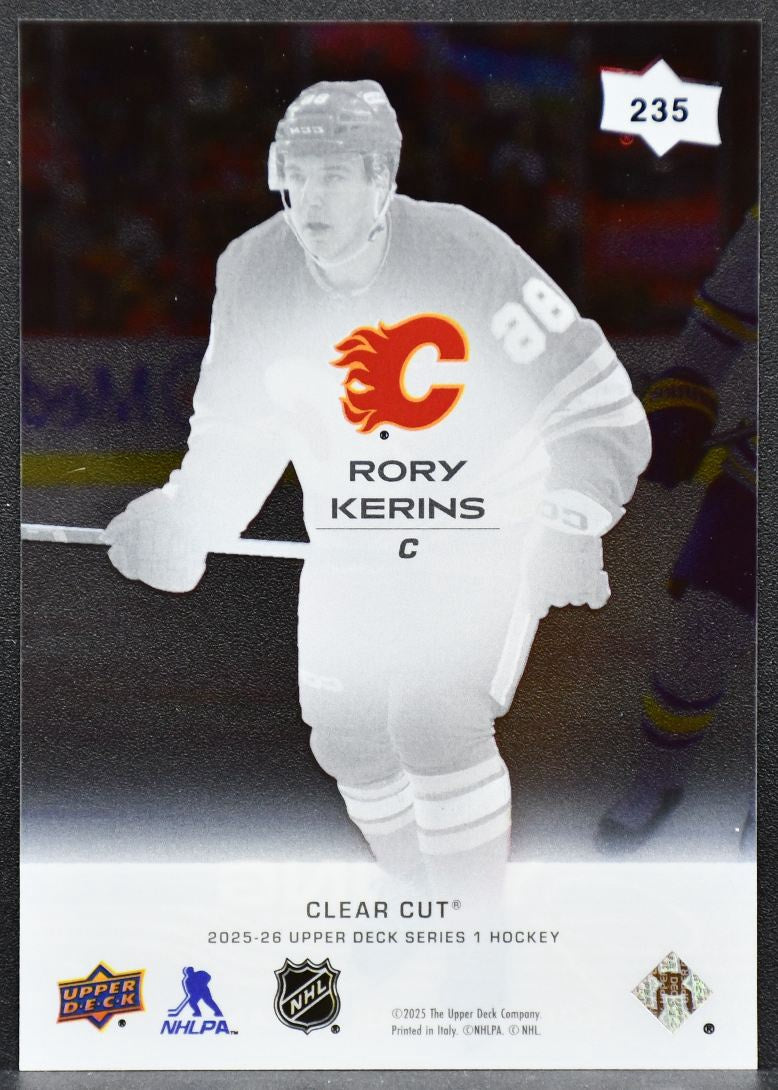 2025-26 UD Series 1 Young Guns Clear Cut Rory Kerins 235 Calgary Flames RC 1663